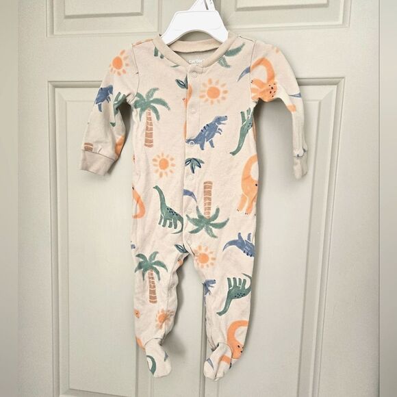 3/$20 Carters Dinosaurs Sleeper  6-9 M - Picture 1 of 4